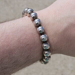 925 Sterling Silver Tiffany & Co 10MM Ball Bead Bracelet 7 Inches 18.7 Grams